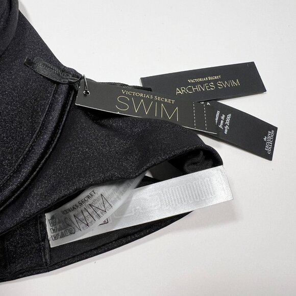 Victoria Secret 36C Push Up Bikini Top Banded Strappy Adds 1 Cup Size Black - Picture 11 of 11